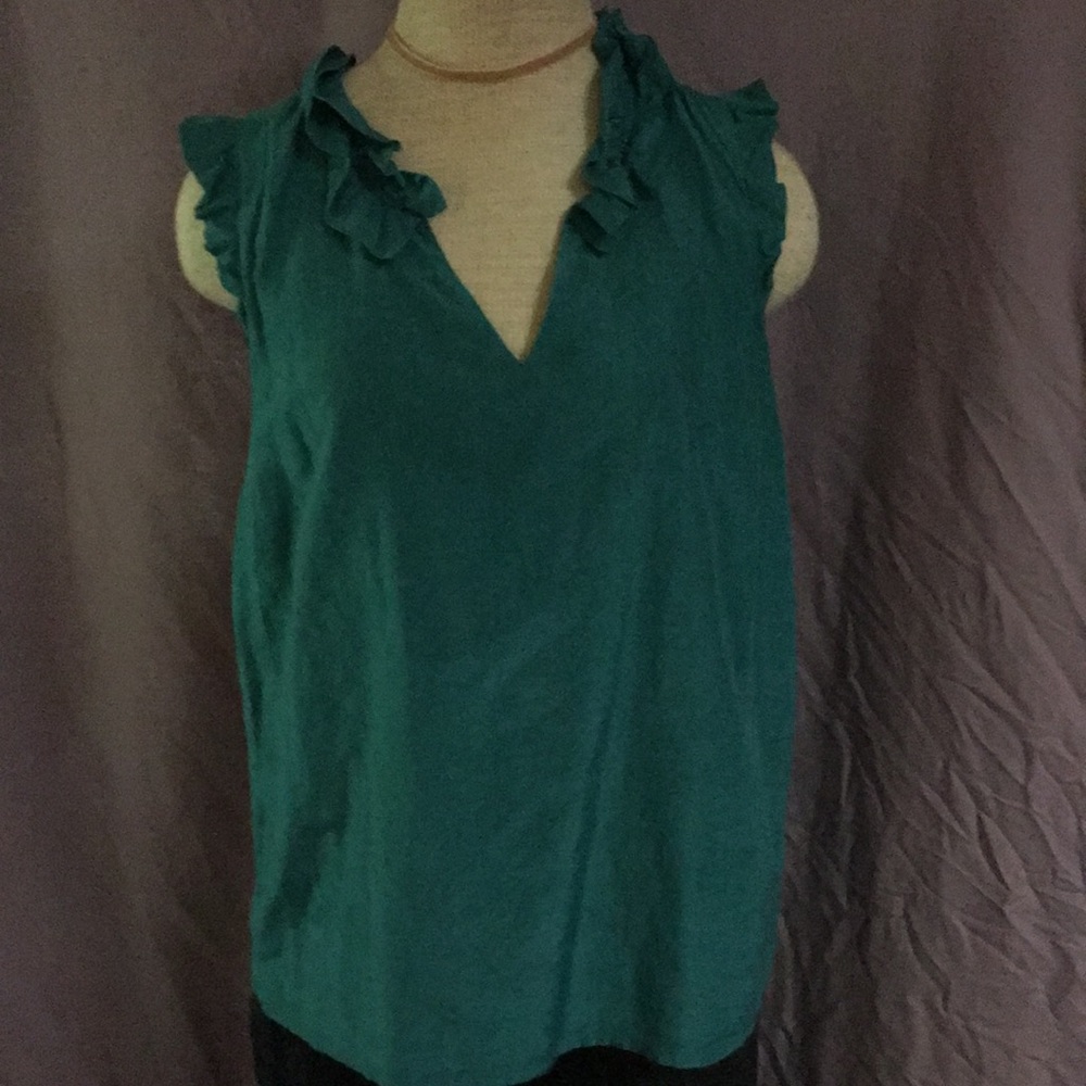✳🔶️✳ 3 for $30 LOFT ruffled collar & sleeve shirt